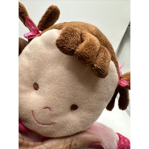 JUST ONE YEAR MY FIRST DOLL BEAN BAG SOFT STUFFED PLUSH PINK BROWN PIGTAIL GIRL - Picture 8 of 16